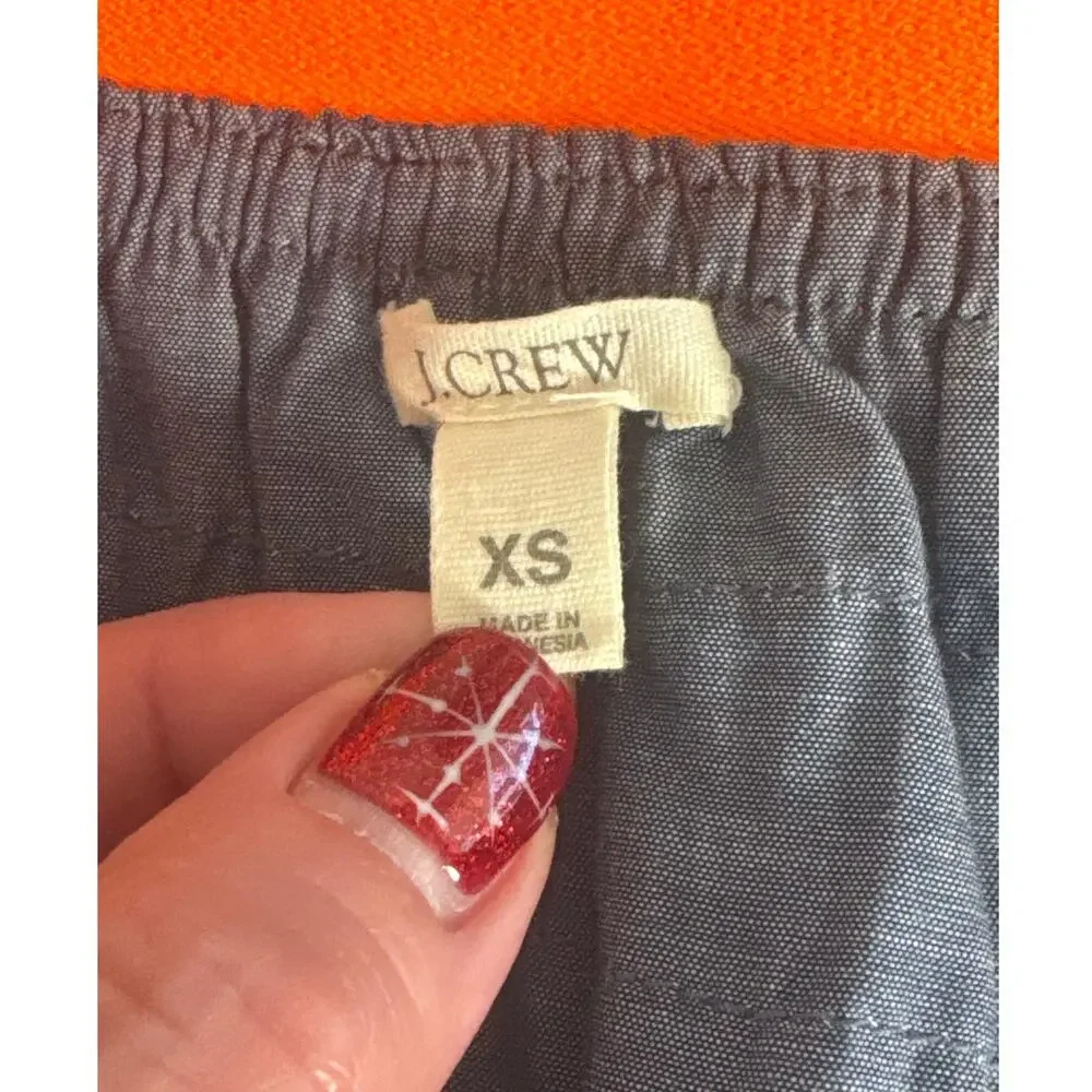 J. Crew Lucca Chambray Orange Ruffle‎ Mini Skirt 24332 Size XS